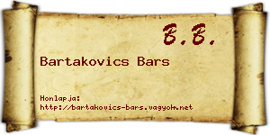 Bartakovics Bars névjegykártya